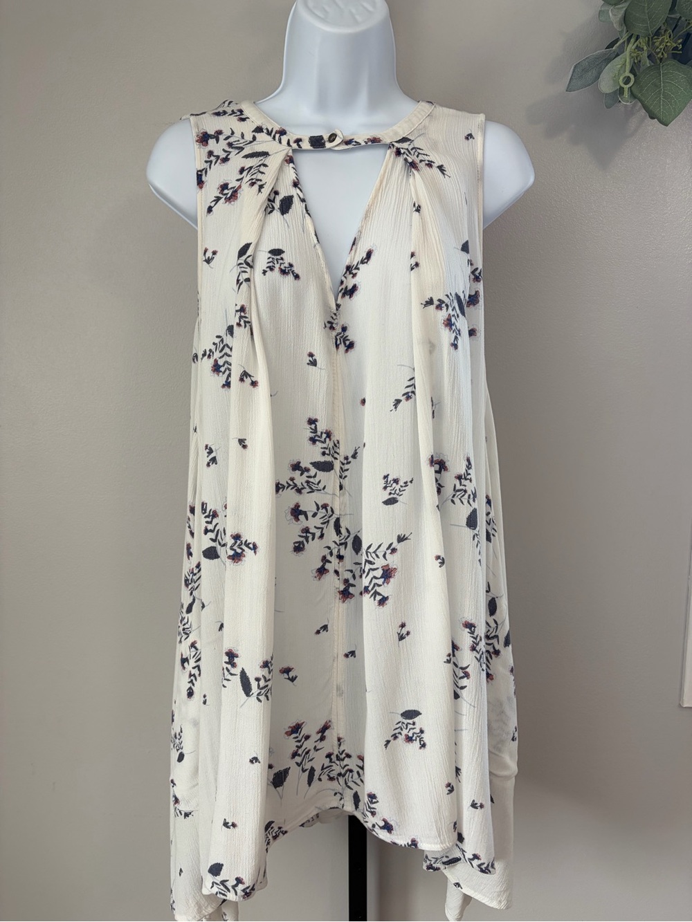 Free People Cream Floral Swing Tunic/Dress